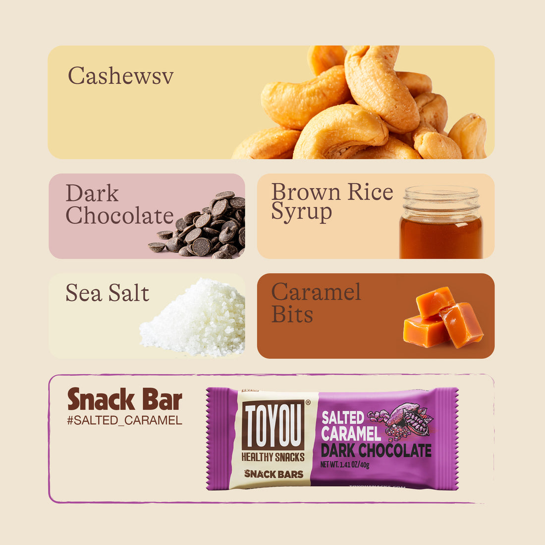 Dark Chocolate Salted Caramel Snack Bar - 12 bars