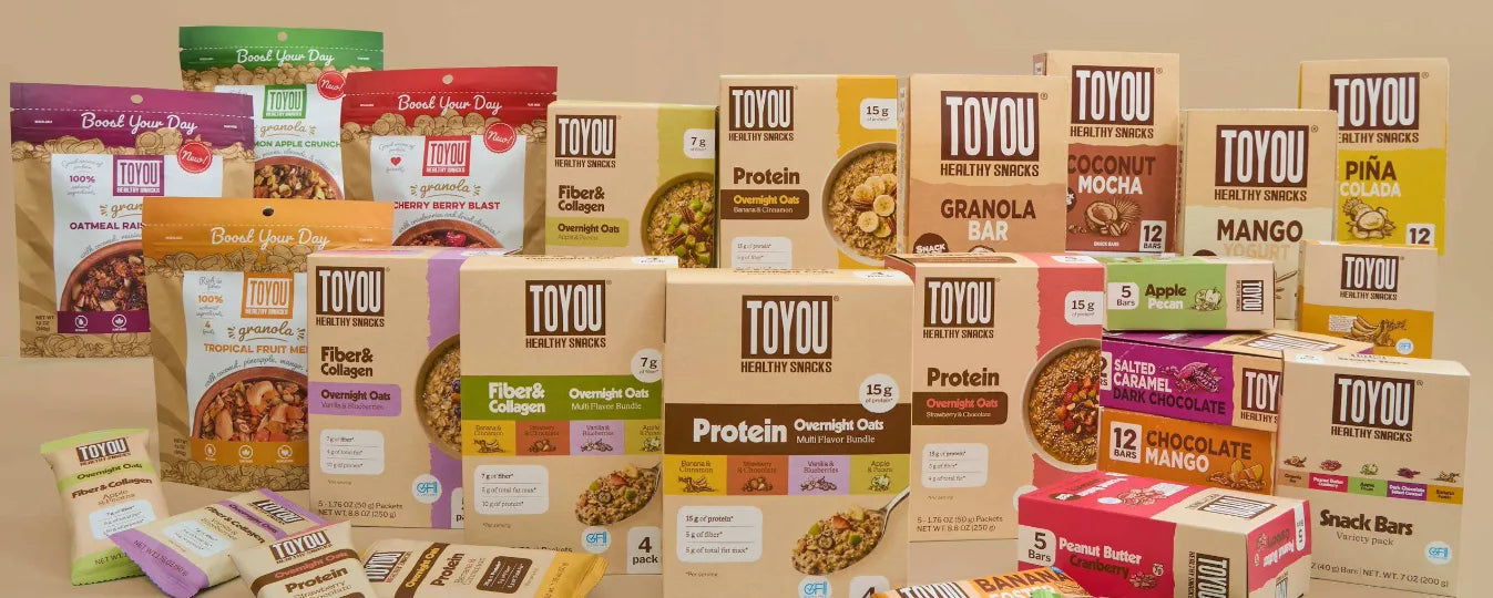 The ToYou range of granola, overnight oats and snack bars