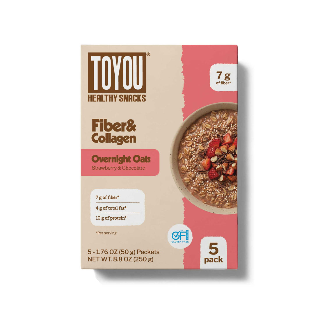 Overnight Oats Strawberry Chocolate Fiber & Collagen - 5 pack
