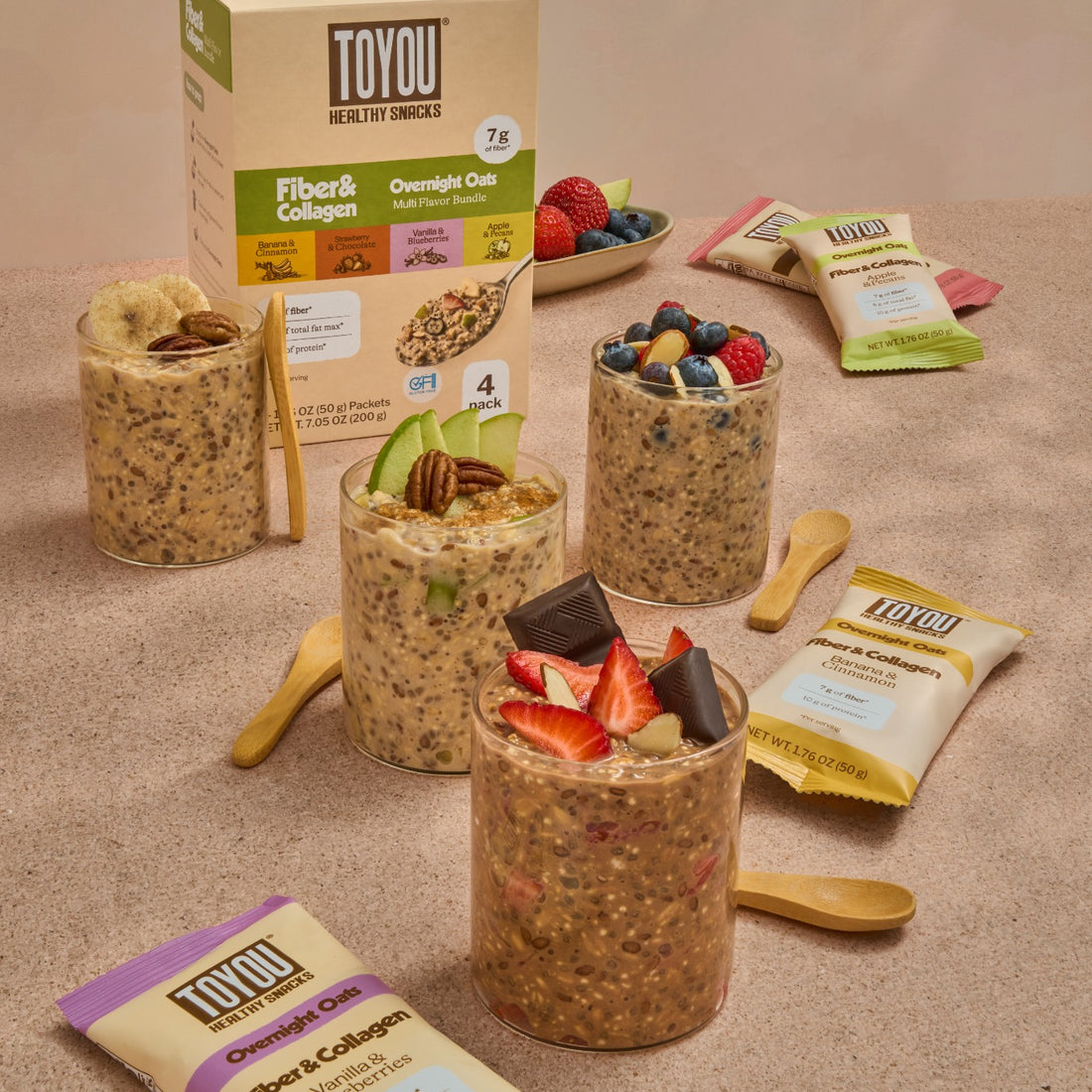 Overnight Oats Fiber & Collagen Variety Pack - 4 pack