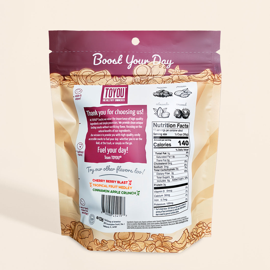 Oatmeal Raisin Crumble Granola 12oz Gluten free