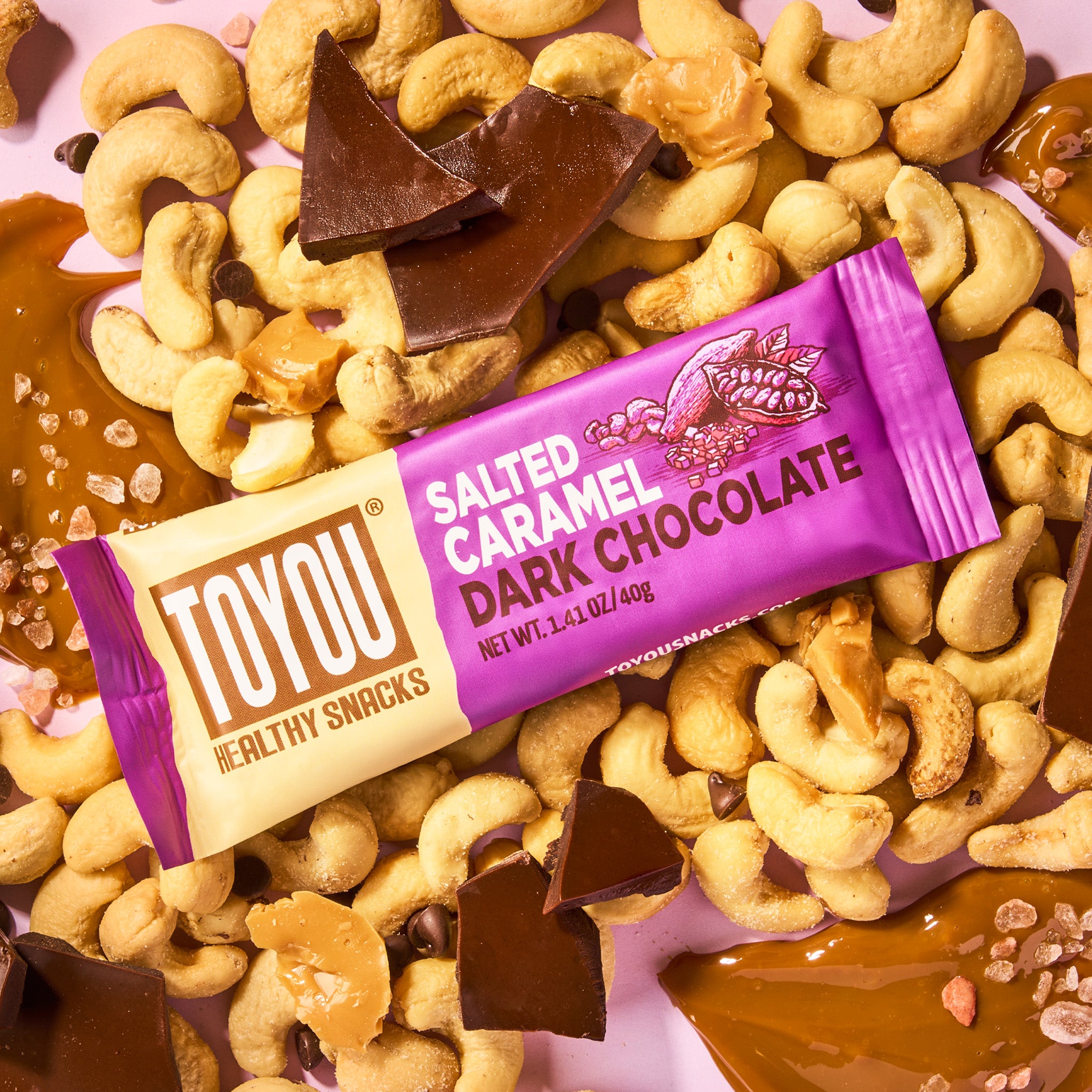 Dark Chocolate Salted Caramel Snack Bar - 12 bars – ToYou Snacks