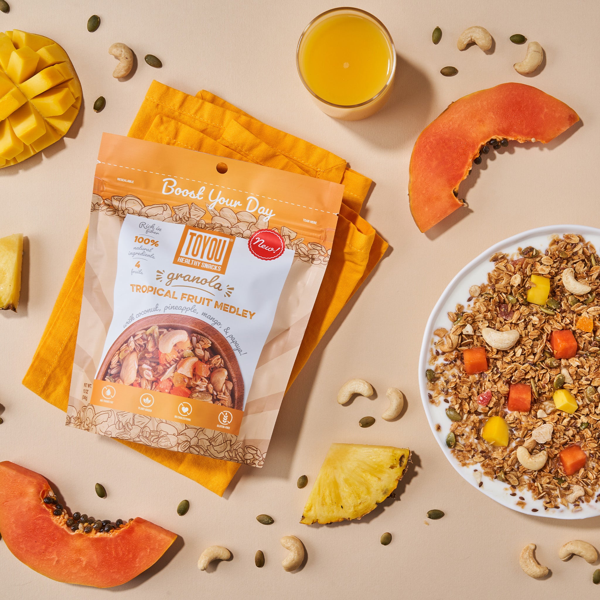 Tropical Fruit Medley Granola 12oz – ToYou Snacks