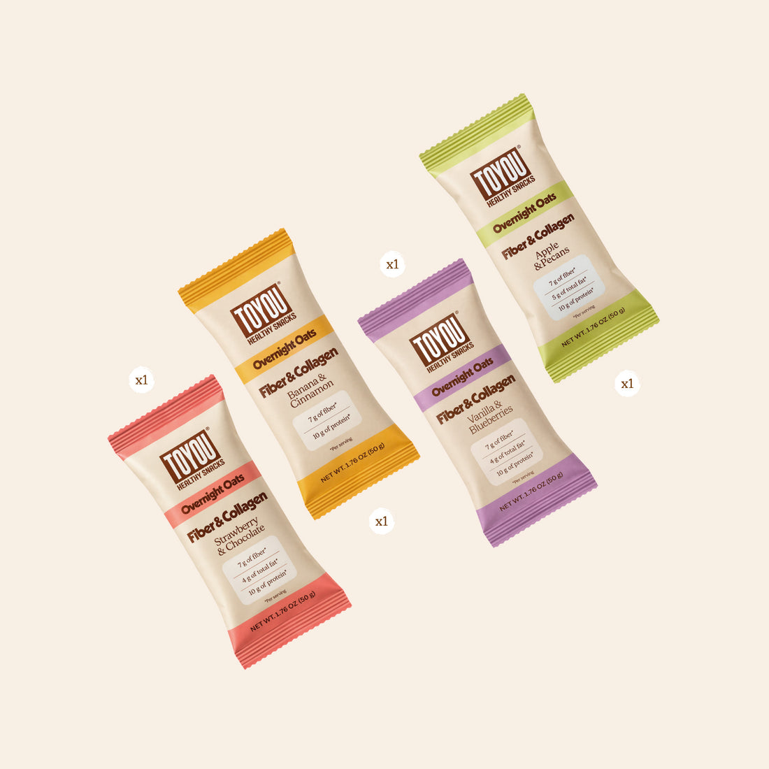 Overnight Oats Fiber & Collagen Variety Pack - 4 pack